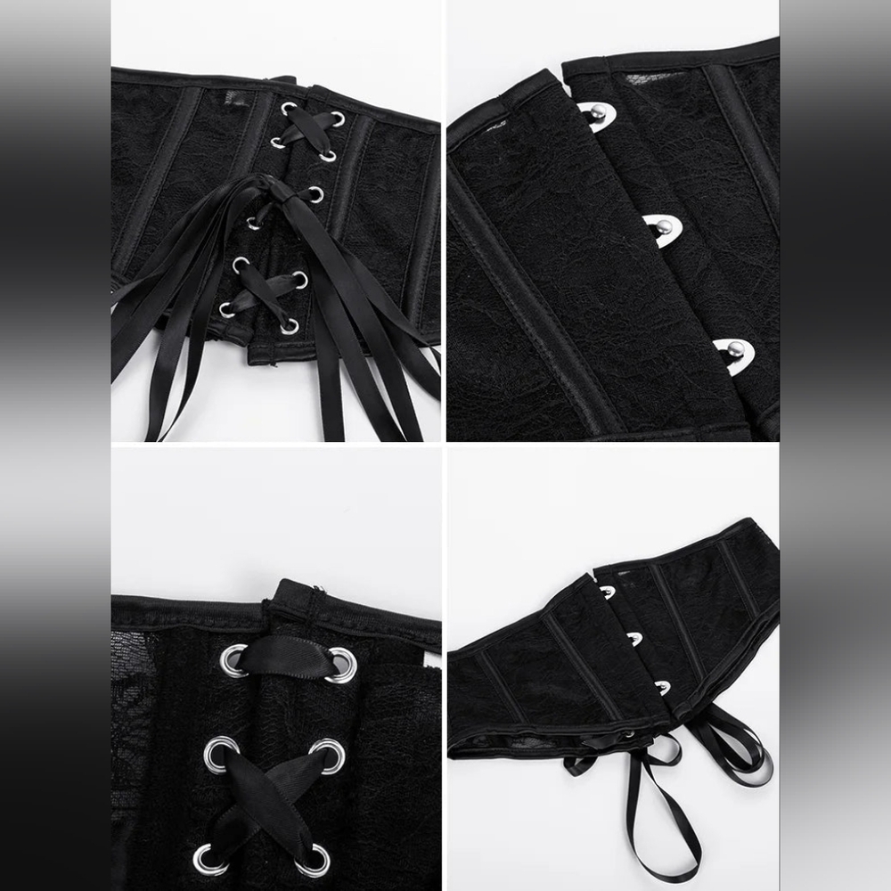 ⭐ Black Lace-up Back Waist Cincher NWT - Picture 3 of 6